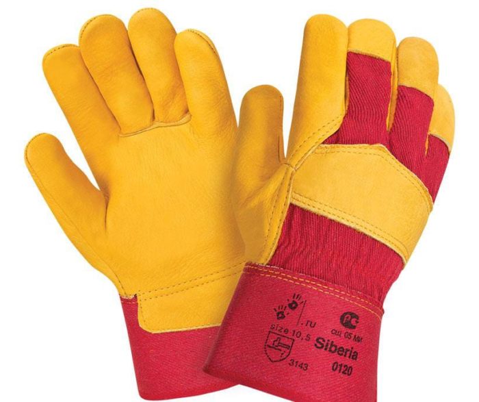 Кожаные комбинированные перчатки "TZ-89 Siberia"